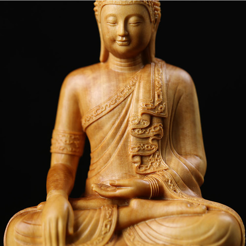 釈迦摩尼 特上彫 仏教工芸品 木彫仏像 木製仏像 仏壇仏像 供養品 彫刻