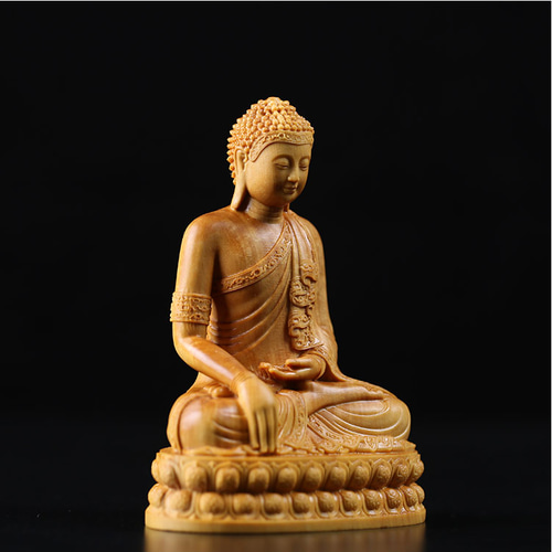 釈迦摩尼 特上彫 仏教工芸品 木彫仏像 木製仏像 仏壇仏像 供養品 彫刻