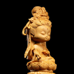 観音菩薩   木彫仏像  供養品  置き物   仏教工芸品 3枚目の画像