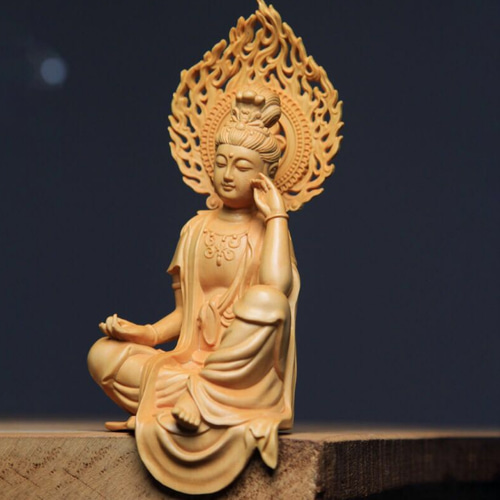 仏像 自在観音菩薩 木彫仏像 仏教工芸品 彫刻 大波彫刻 通販｜Creema 