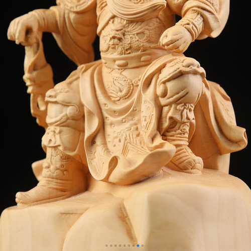 忠義関公 鎮宅辟邪 極上品 精密細工 木彫仏教 仏教工芸品 彫刻 大波