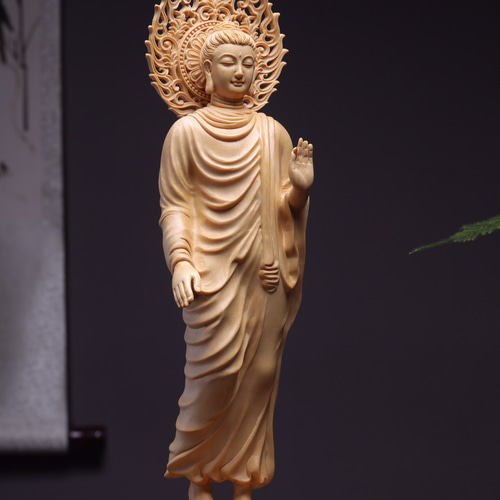 大日如来 高級木彫り釈迦牟尼仏立像 木製仏像 仏教 仏陀彫刻 お釈迦様 A37176 大日如来 高級木彫り釈迦牟尼仏立像 木製仏像 仏教 仏陀