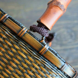 レディー ハンドバッグ 職人手作り 竹編みバッグ  便攜 小物入れ籠、 6枚目の画像