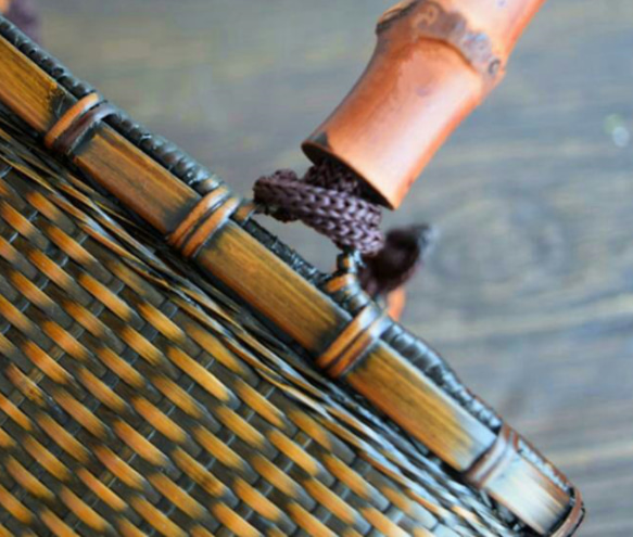 レディー ハンドバッグ 職人手作り 竹編みバッグ  便攜 小物入れ籠、 6枚目の画像