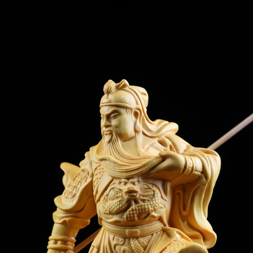 美術工芸品 威武関公 木彫仏像 置物 極上品 実木彫刻 収蔵品 彫刻 大波