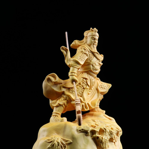 木彫り置物 美術工芸品 威武関公 木彫仏像 置物 極上品 実木彫刻 収蔵品 彫刻 大波