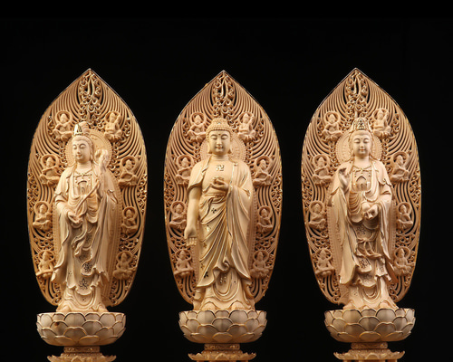 仏教美術 仏像 西方三聖仏像 家内 供養 銅 工芸品 置物 仏教美術 仏像 西方三聖仏像 家内 供養 銅 工芸品 置物