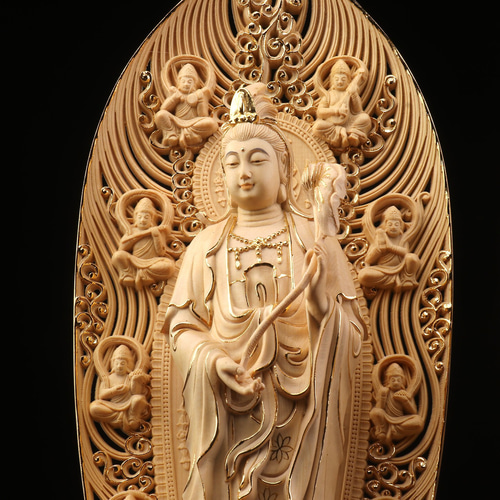 貴重供養品 阿弥陀如来三尊立像 勢至菩薩 淨瓶観音 切金 西方三聖 仏教