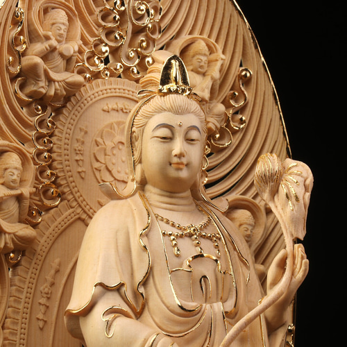 貴重供養品 阿弥陀如来三尊立像 勢至菩薩 淨瓶観音 切金 西方三聖 仏教