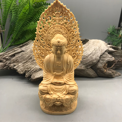 仏教美術品  薬師如来座像 精密彫刻　極上品　木彫仏像  供養品 4枚目の画像