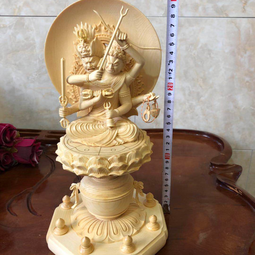 稀少珍品 烏枢瑟摩明王 祈る厄除 職人手作り 供養仏 木彫仏像