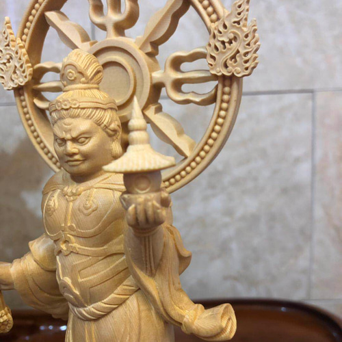 極上品 毘沙門天 精密彫刻 木彫仏像 仏教工芸品 供養品 商売繁盛 彫刻