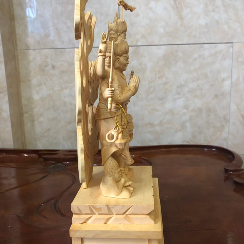 総ケヤキ材　仏教工芸品　木彫仏像　最高級品　仏師手仕上げ品　大元帥明王立像 新作 総ケヤキ材 仏教工芸品 木彫仏像 最高級品 仏師手仕上げ品