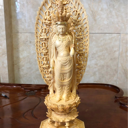 十一面観音菩薩像【極小】#405 厨子入り 木彫 仏像 十一面観音菩薩像【極小】#405 厨子入り 木彫 仏像 十一面観音