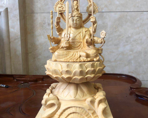 新作　総檜材　仏教工芸品　木彫仏教　仏師で仕上げ品　八臂弁財天 八臂辨財天座像 新作 総檜材 仏教工芸品 木彫仏教 仏師で仕上げ品 八臂弁財天 八