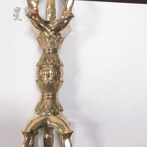 チベット仏教法器 真言宗 五鈷杵 金剛杵 密教法具 真鍮製 vajra 13cm