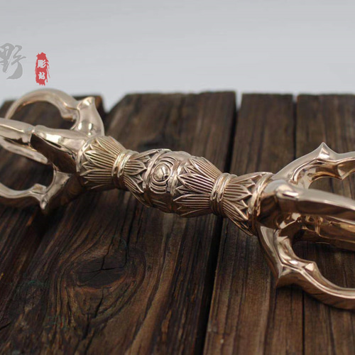 チベット仏教法器 大五鈷杵 金剛杵 真鍮製 vajra 密教法具 22cm