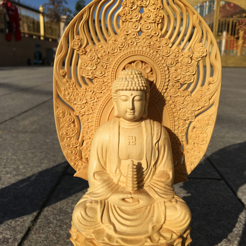 三宝仏 阿弥陀如来 薬師如来 釈迦如来 供養品 極上品 木彫仏像 仏教