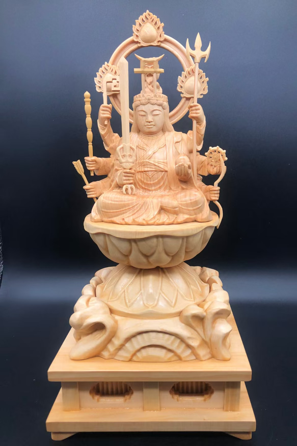 高28cm 仏教工芸品 仏教美術 八臂弁才天 弁財天 木彫仏像 仏師 高28cm 仏教工芸品 仏教美術 八臂弁才天 弁財天 木彫仏像 仏師