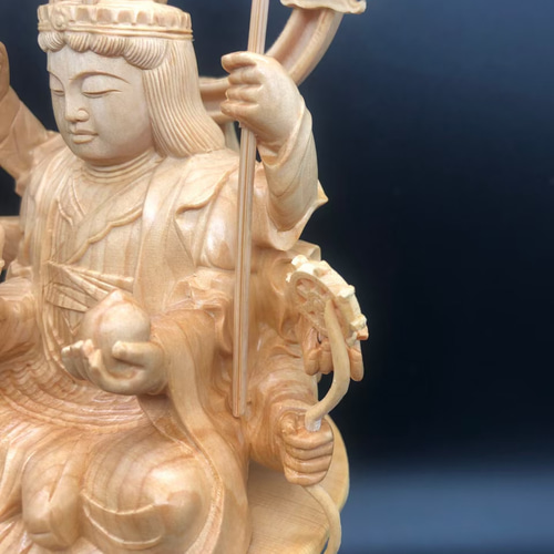 楽天市場】木彫り 仏像 八臂弁財天（八臂弁才天） 高さ27cm 桧製