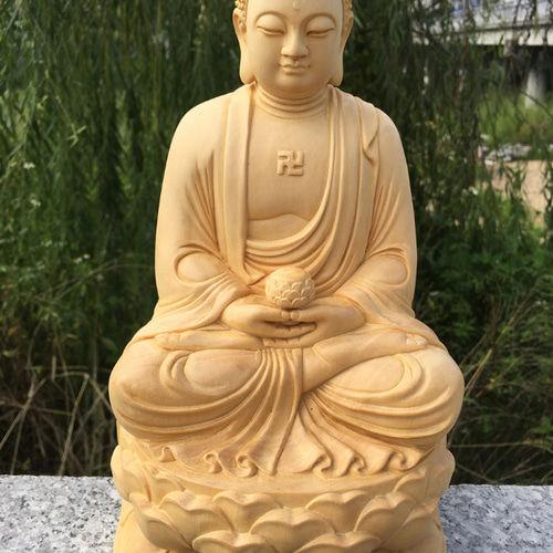 華厳三聖 文殊菩薩 普賢菩薩 釈迦如来 木彫仏像 仏教工芸品 供養