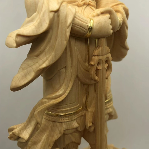 極上品 妙見菩薩像 細密彫刻 仏教美術 職人手作り 木彫仏像 仏教工芸品