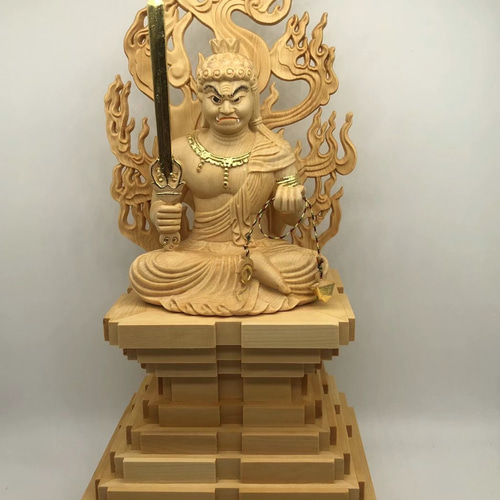 Amazon｜五大明王像一式 総檜材 木彫仏像 仏教美術｜仏像