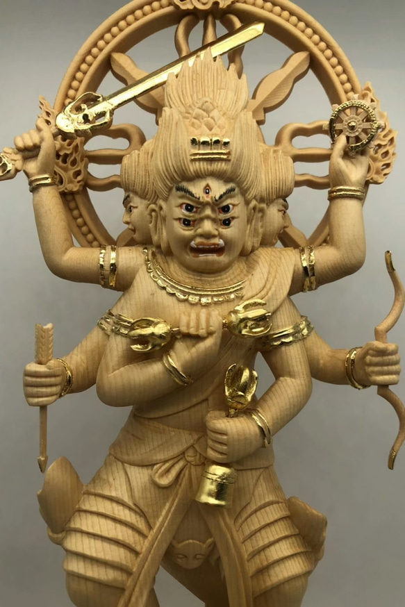 新作最高級切金極上品五大明王像職人手作り木彫仏像細密彫刻仏師