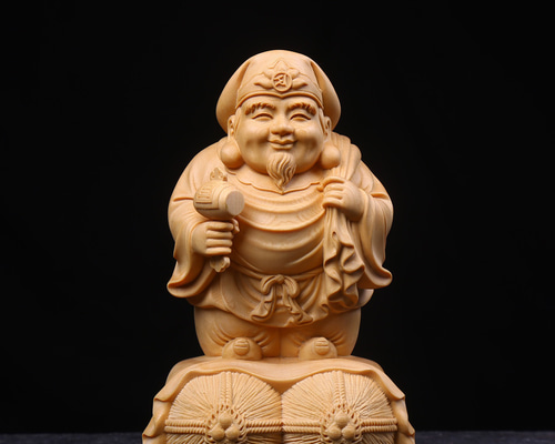 極上品 大黒天 仏教工芸品 仏教美術 木彫仏像 仏師彫り 精密彫刻 彫刻