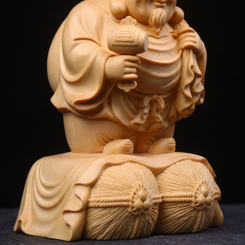 極上品 大黒天 仏教工芸品 仏教美術 木彫仏像 仏師彫り 精密彫刻 彫刻