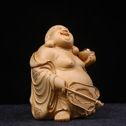 弥勒仏  極上品  木彫仏像 切金  仏師彫り  細工精彫  七福神  布袋様  置物 6枚目の画像