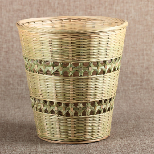 家庭用竹編 民芸職人手作り ゴミ箱 収納かご 工芸品 竹かご かごバッグ