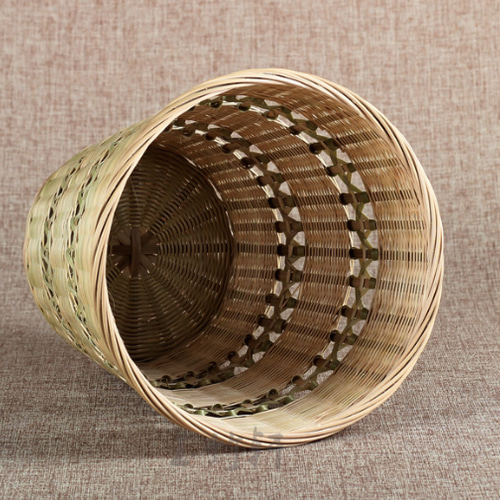家庭用竹編 民芸職人手作り ゴミ箱 収納かご 工芸品 竹かご かごバッグ