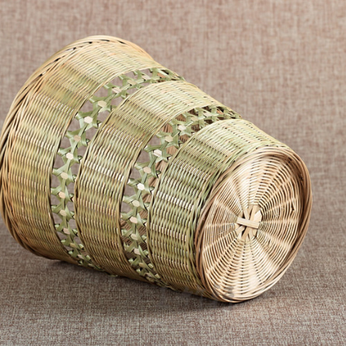 家庭用竹編 民芸職人手作り ゴミ箱 収納かご 工芸品 竹かご かごバッグ