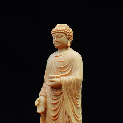 仏教美術 仏像 西方三聖仏像 家内 供養 銅 工芸品 置物 仏像 木彫 西方三聖 観世音菩薩·釈迦牟尼仏·観音菩薩 財前彫刻