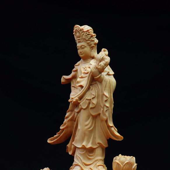 新作 西方三聖 阿弥陀如来三尊 観音菩薩 勢至菩薩 供養品 木彫仏像