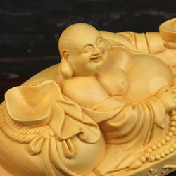 極上品  弥勒仏  布袋様  七福神  置物  供養品  木彫仏像  精密細工  仏教工芸品 4枚目の画像