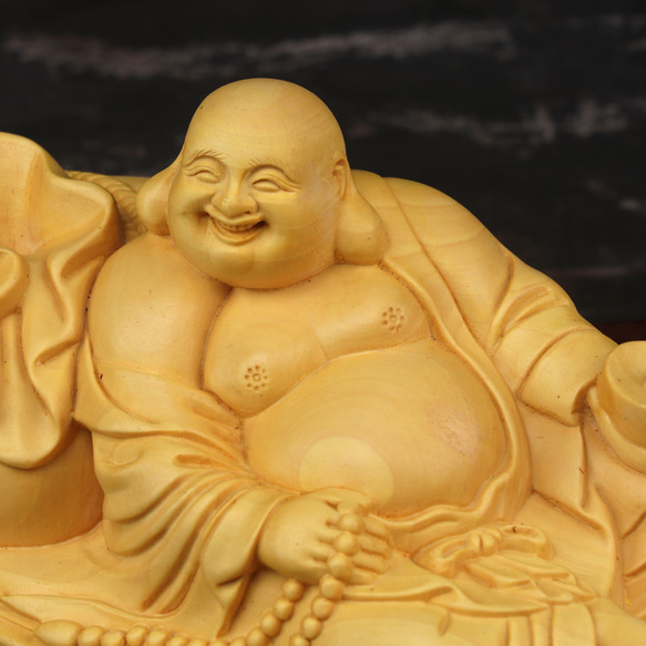 極上品  弥勒仏  布袋様  七福神  置物  供養品  木彫仏像  精密細工  仏教工芸品 5枚目の画像