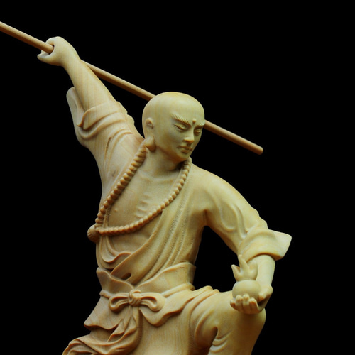 極上品 地蔵菩薩 神獣 仏師彫り 木彫仏像 置物 仏教工芸品 災難除去