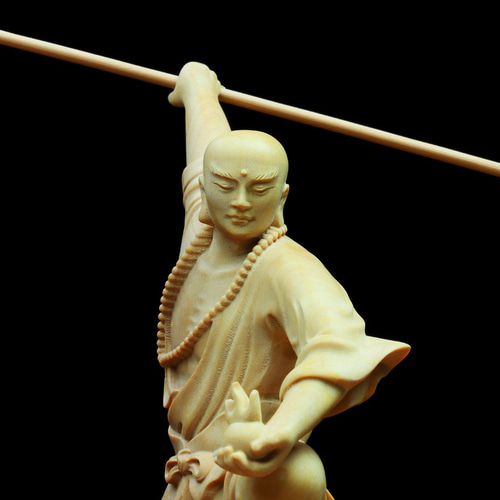 極上品 地蔵菩薩 神獣 仏師彫り 木彫仏像 置物 仏教工芸品 災難除去