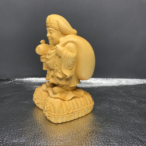 仏教工芸品 七福神 大黒天 木彫仏教 精密彫刻 極上品 大黒様 大黒天 