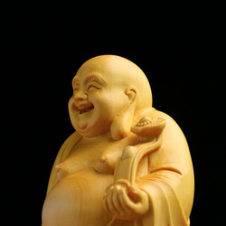 極上品  布袋様  精密彫刻  木彫仏像  弥勒仏  七福神 仏教工芸品 7枚目の画像