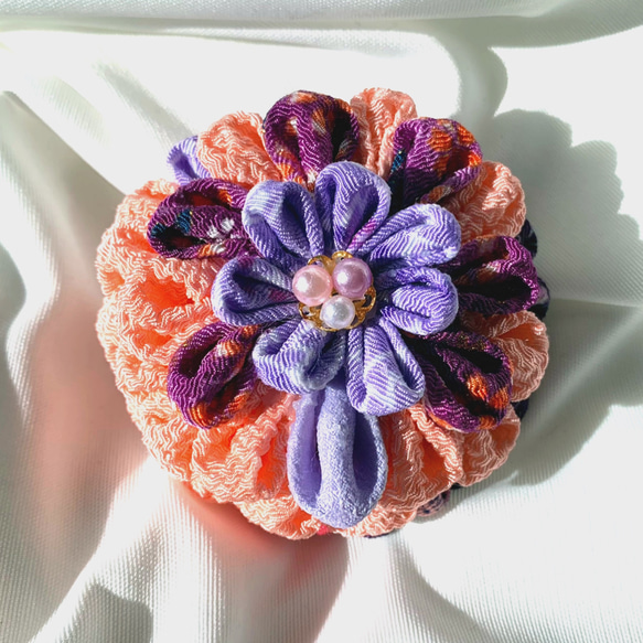 つまみ細工髪飾り 七五三髪飾り 成人式髪飾り 帯飾り ヘアピン amiche3  