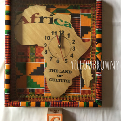 アフリカ大陸 × KENTE 壁掛け時計（C）ケンテ 1枚目の画像