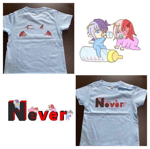 Never  ロゴ入りT-shirt 可愛い 1枚目の画像