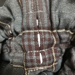 秋冬スカート　お好きな丈に　ウール混素材　防縮加工　チェック柄　ギャザー 3枚目の画像