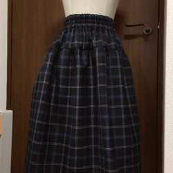 秋から春先 チェックのティアードスカート 防縮加工　M~L　丈～７５ｃｍまで可 1枚目の画像