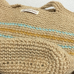 麻糸で編んだ 涼しげな 夏のトートバッグ♪　NUTSCENEミントとサフラン♪ 4枚目の画像