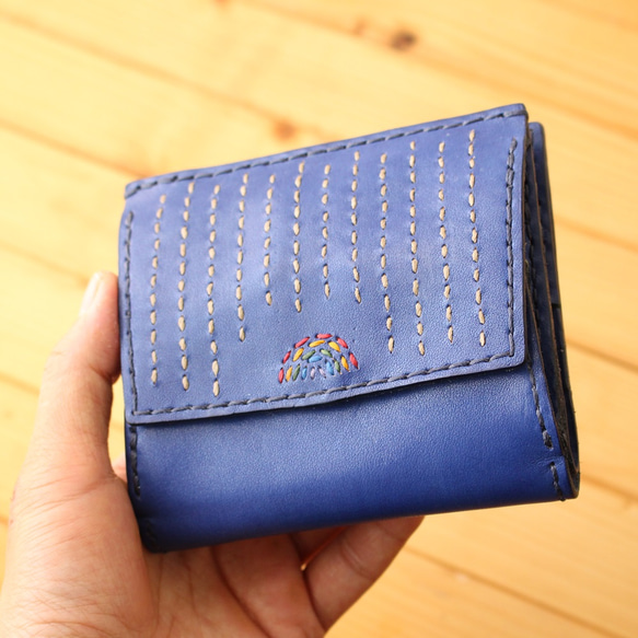 総刺し子　財布 楽天市場】武州正藍染 刺子財布 ラウンドファスナー Sashiko Wallet