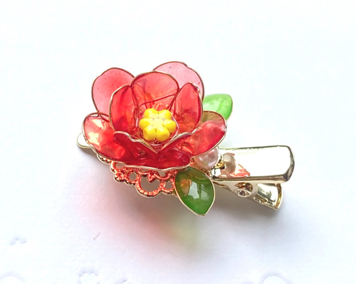 レジンヘアゴム　NO454 椿 レジンヘアゴム NO454 椿 0_968f647199c9e3c3443e0096127c